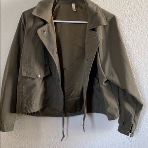 Green cropped jacket